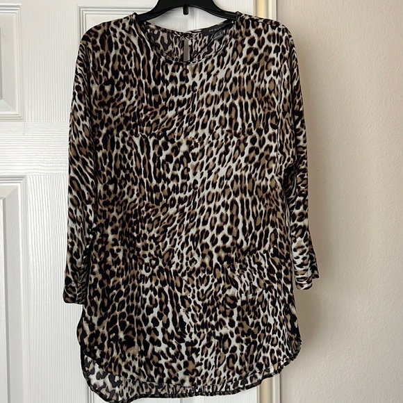 PRIMARK QUARTER SLEEVE ANIMAL PRINT BLOUSE - Picture 1 of 3